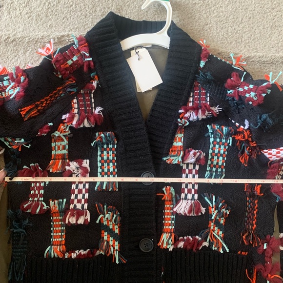 NEW! Anthropologie Felia Fringed Patchwork Cardigan - Picture 13 of 13